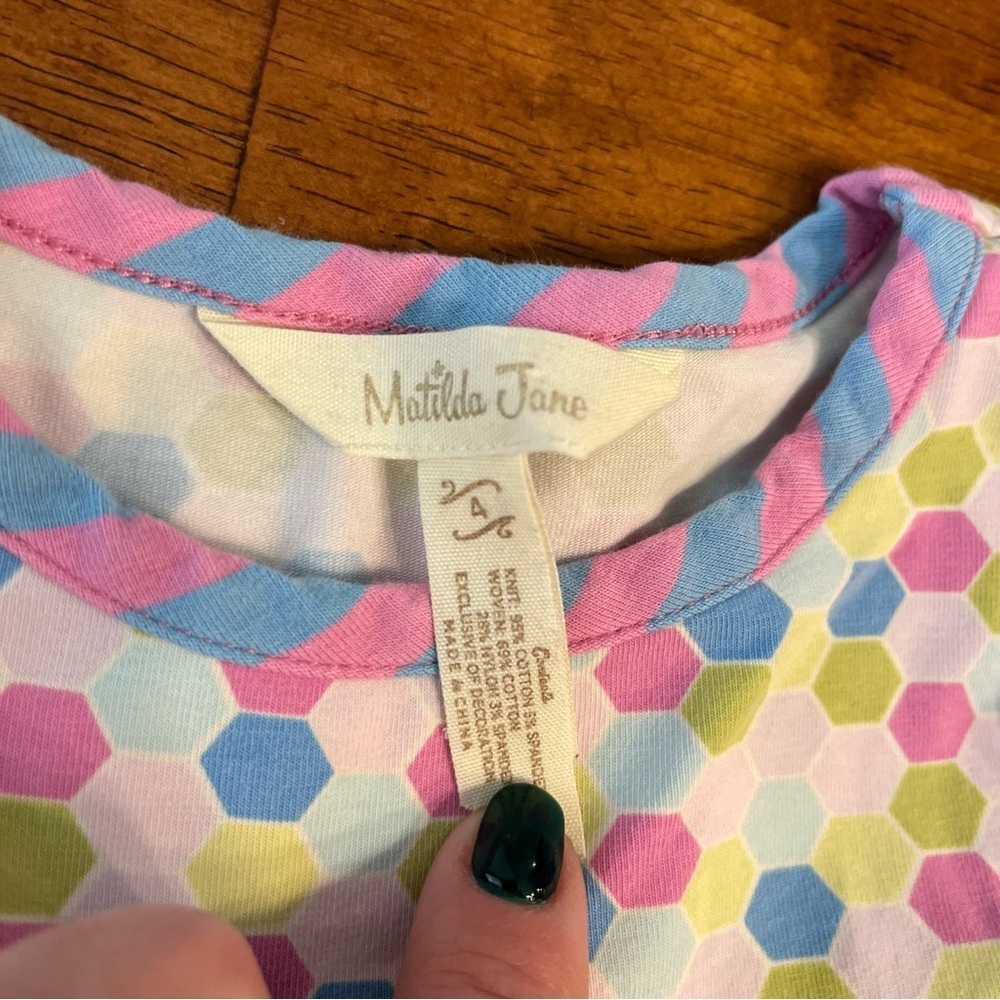 Matilda Jane Blue and Pink Floral Kids top size 4 - Picture 2 of 3